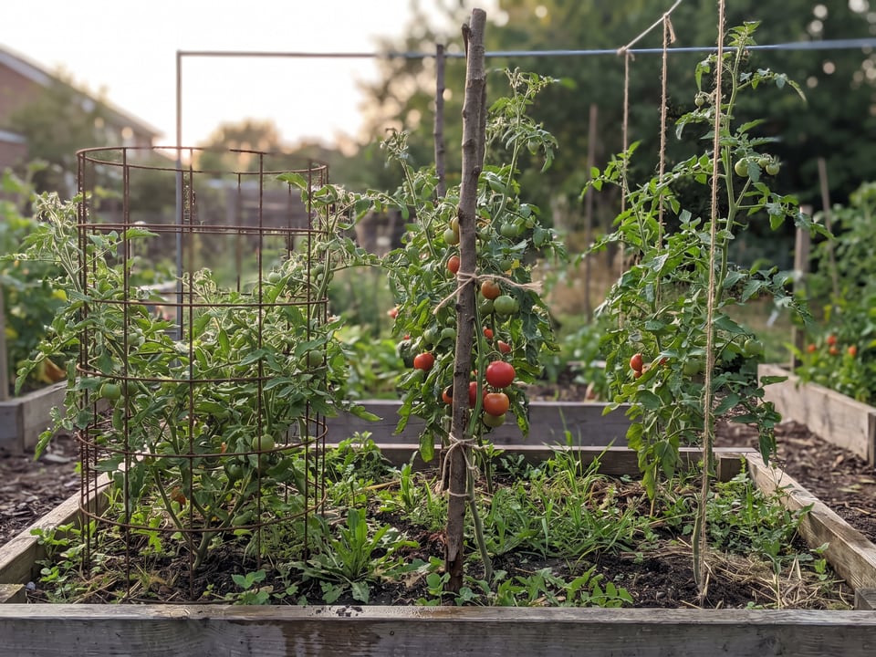 How to support tomato plants: stakes, cages, strings
