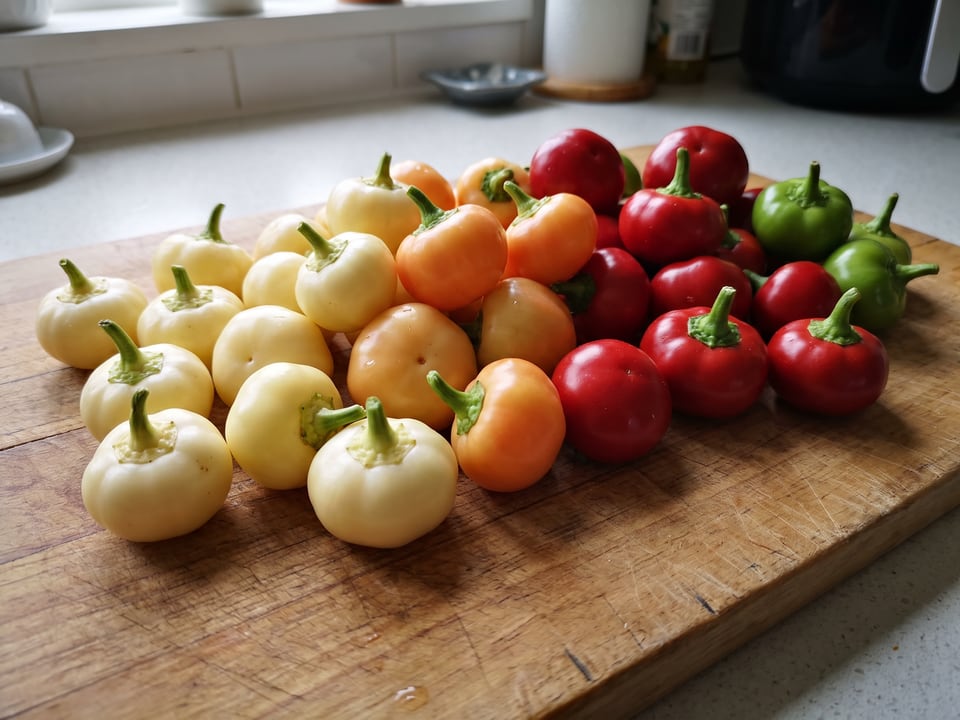 Freshly picked Alma Paprika peppers