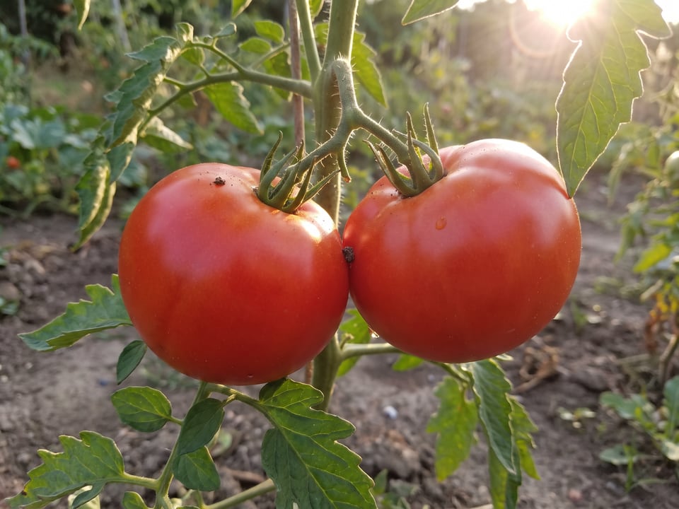 A truss of Big Beef tomatoes