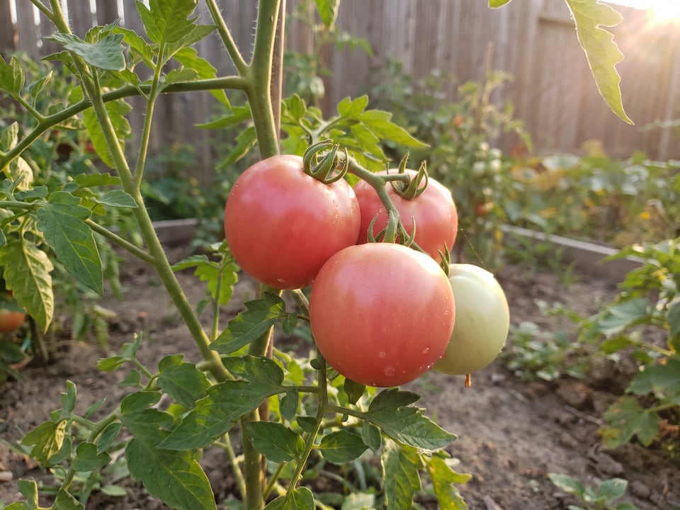 A truss of Brandy Boy tomatoes