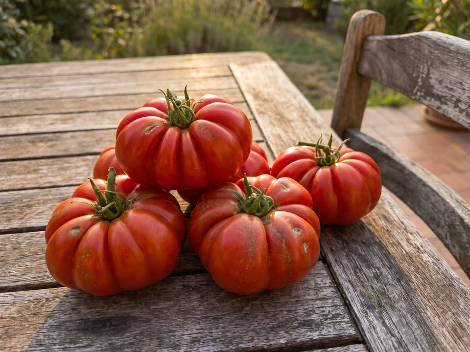 Freshly picked Costoluto Genovese tomatoes