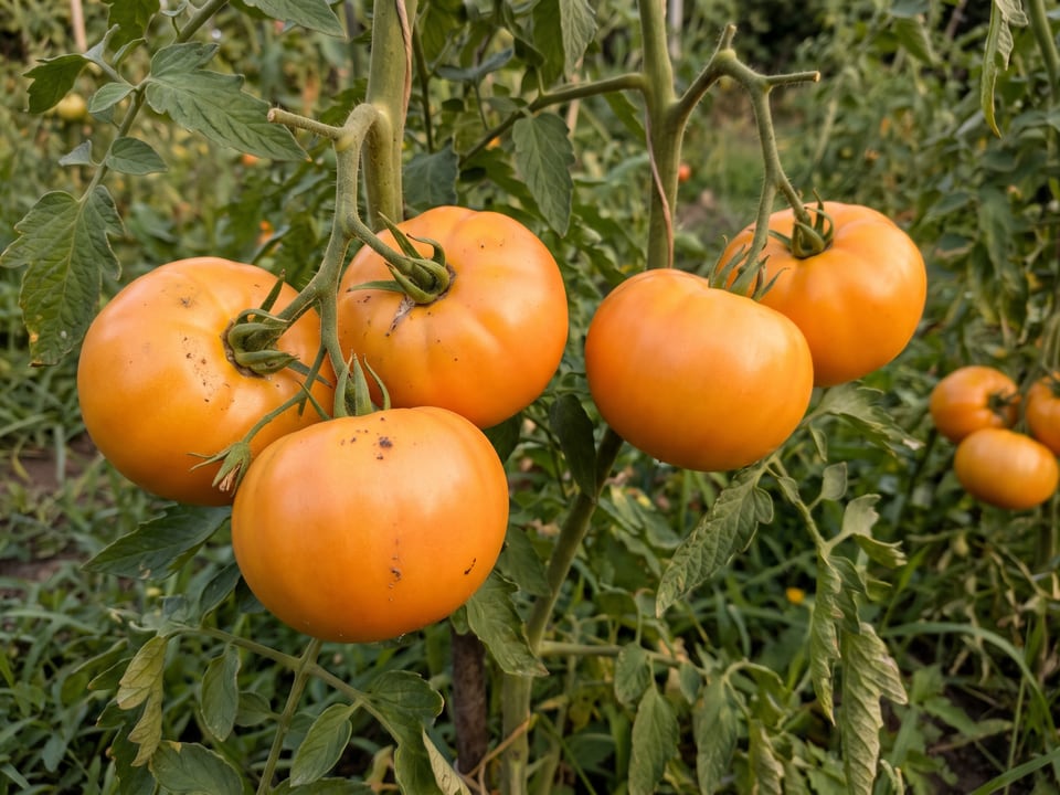 A truss of Dr Wyche's Yellow tomatoes