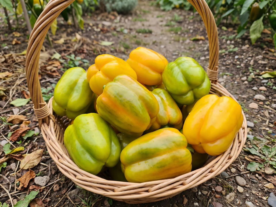 Freshly picked Flavorburst peppers