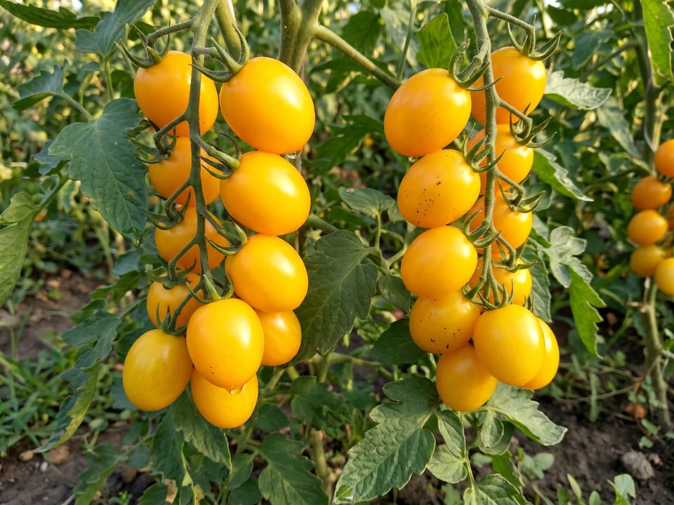 A truss of Gold Nugget tomatoes