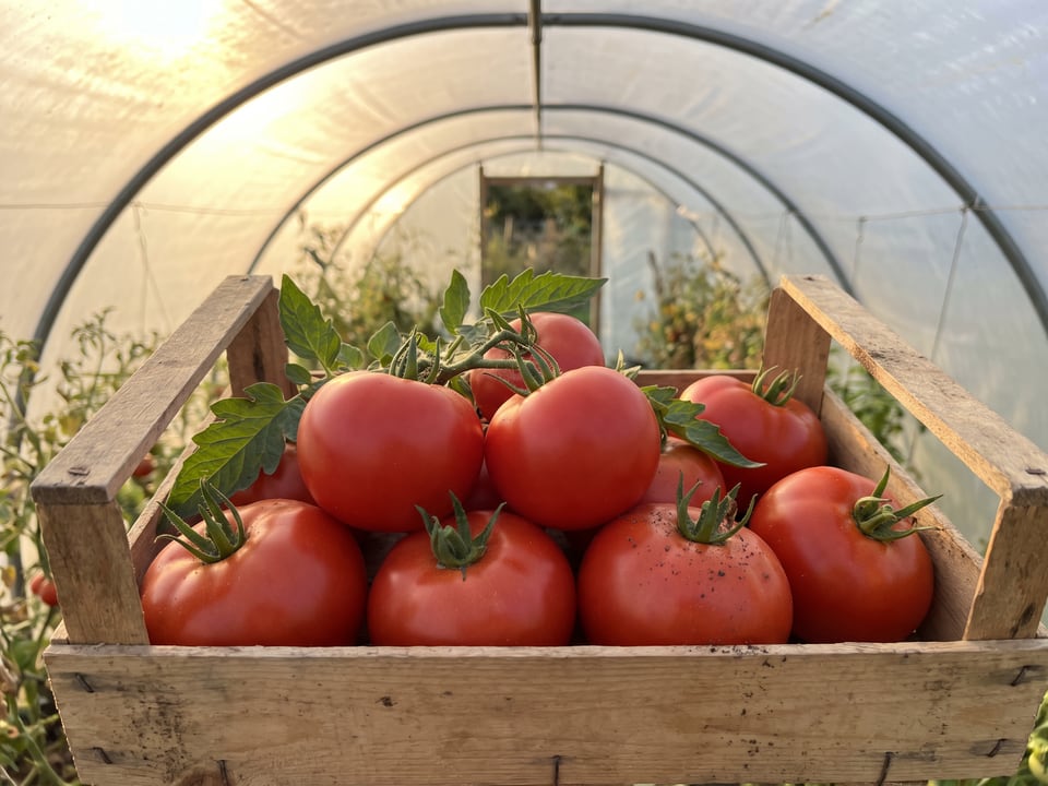 Freshly picked Jet Star tomatoes