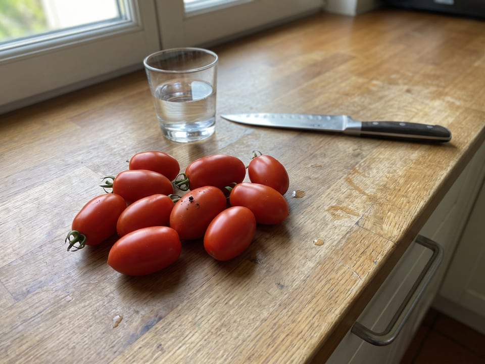 Freshly picked Juliet tomatoes