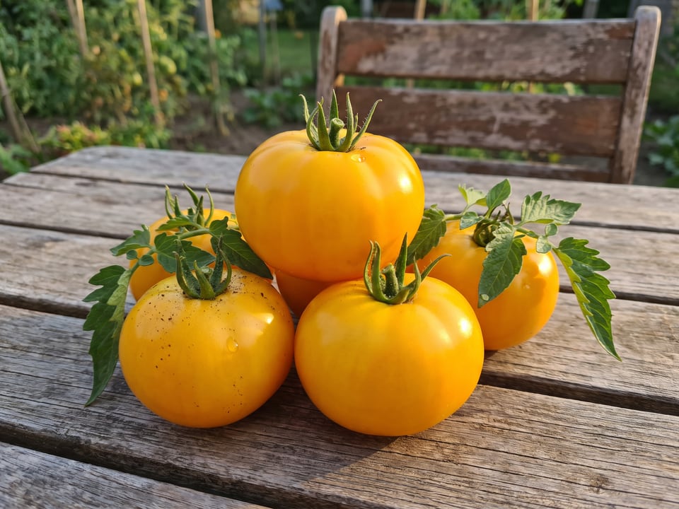 Freshly picked Lemon Boy tomatoes