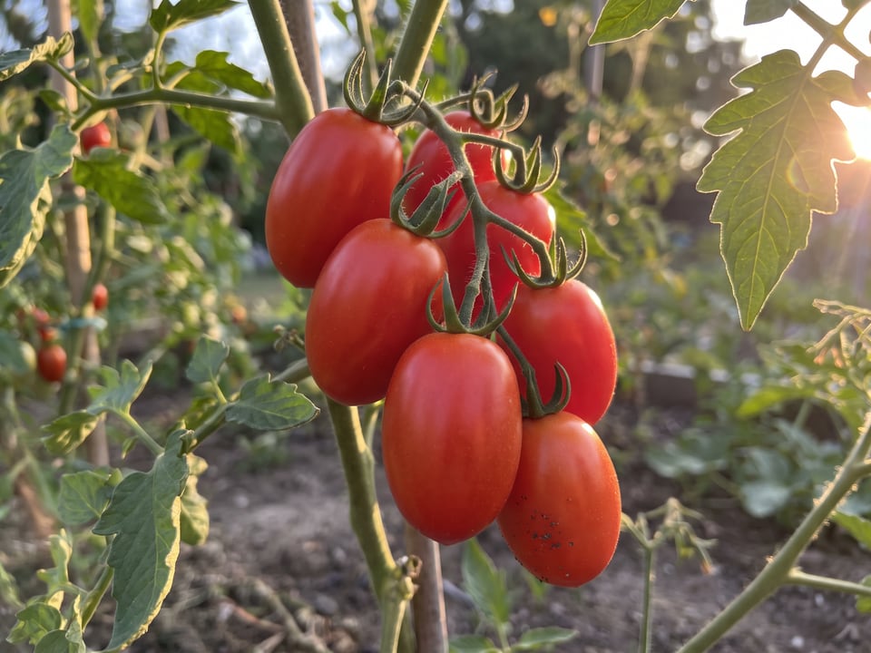 A truss of Martino's Roma tomatoes