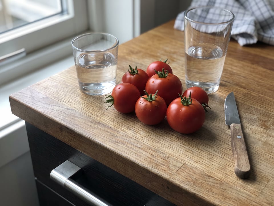 Freshly picked Mountain Magic tomatoes