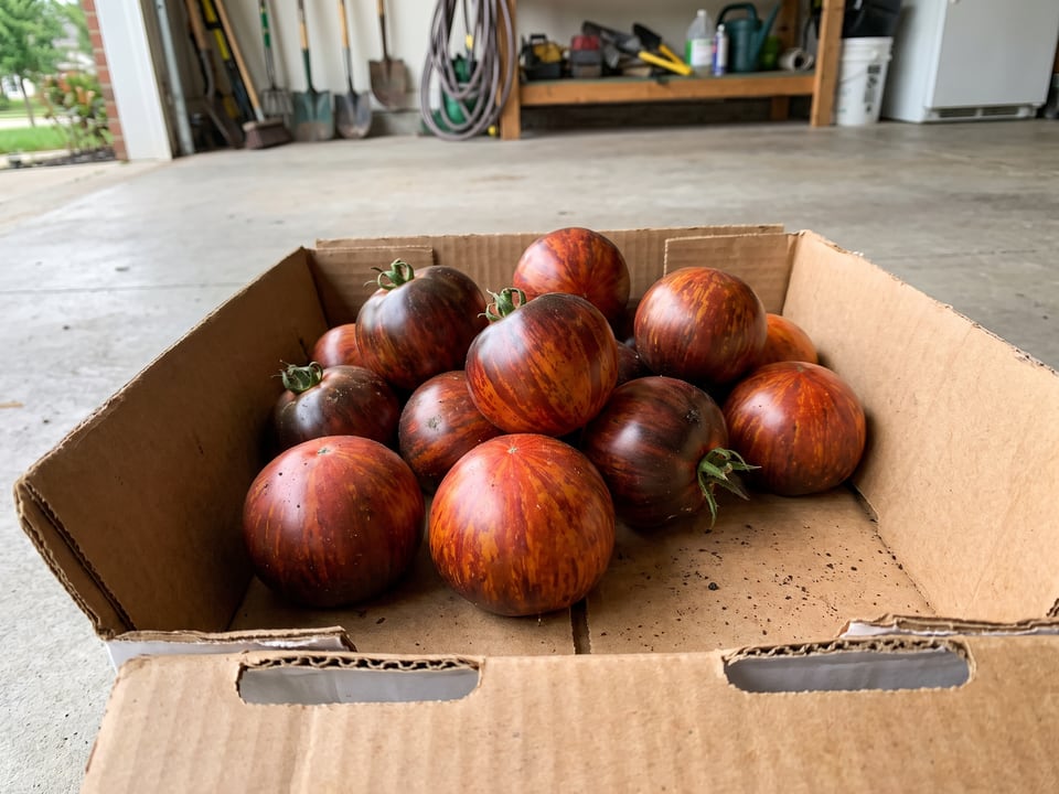 Freshly picked Queen of the Night tomatoes