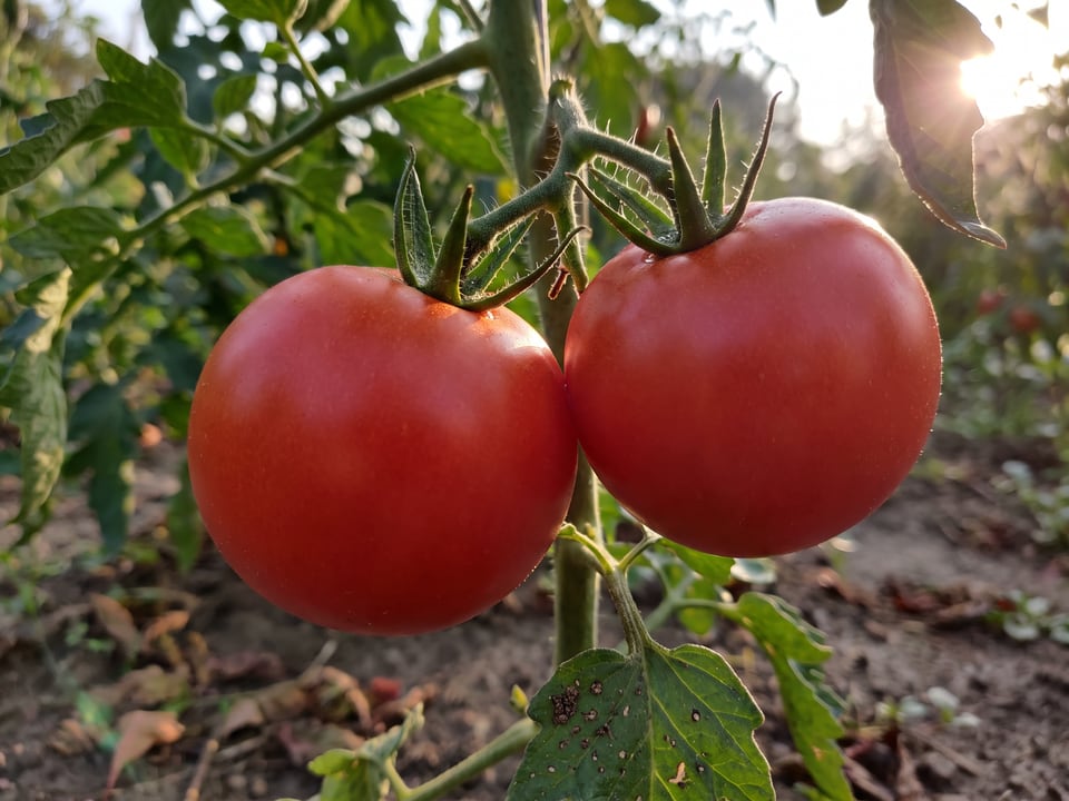 A truss of Red Deuce tomatoes