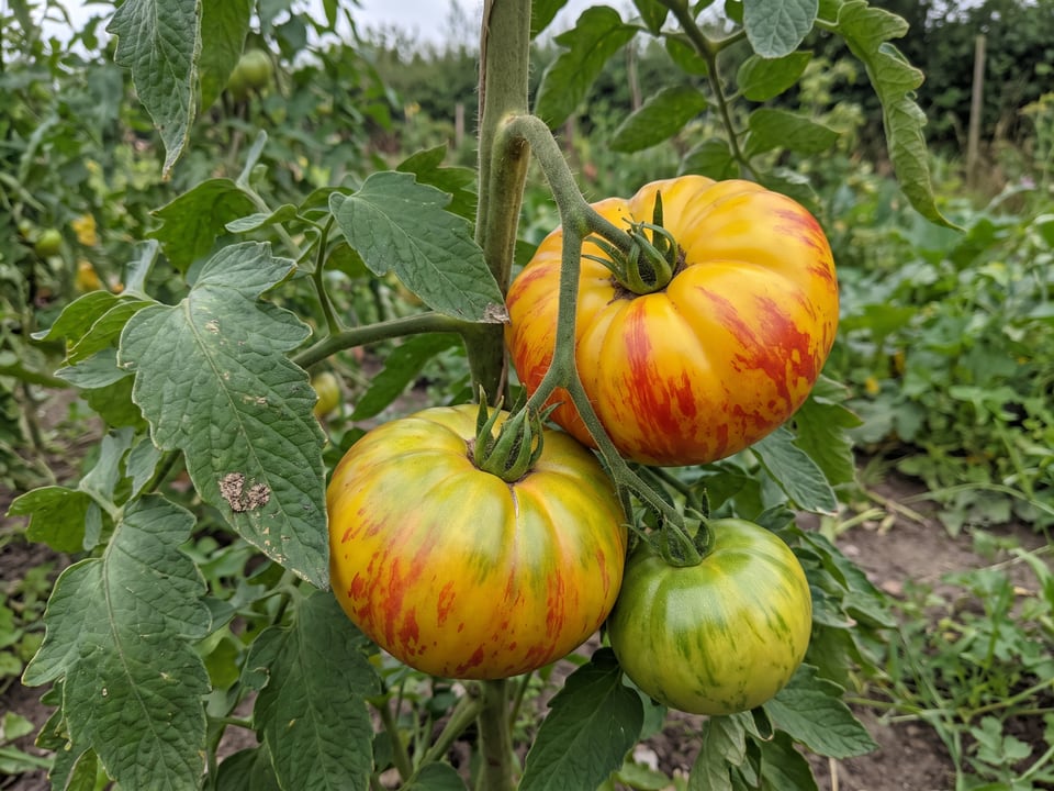 A truss of Striped German tomatoes