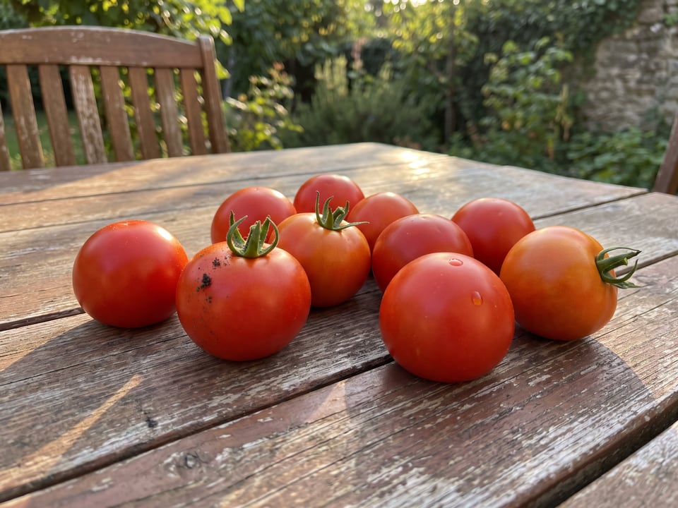 Freshly picked Stupice tomatoes