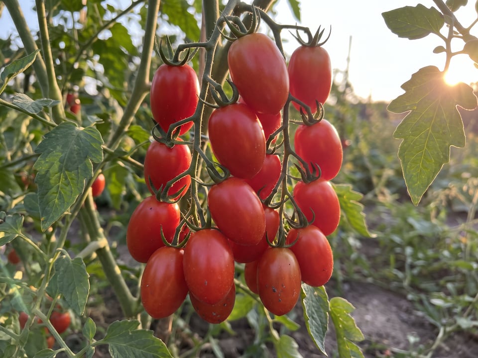A truss of Sweet Hearts tomatoes