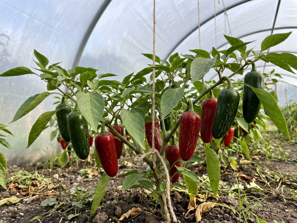 TAM Jalapeno pepper plant with ripe pods