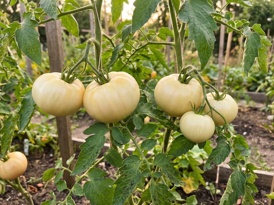 A truss of White Tomesol tomatoes