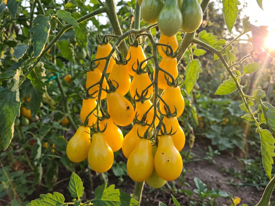 A truss of Yellow Pear tomatoes