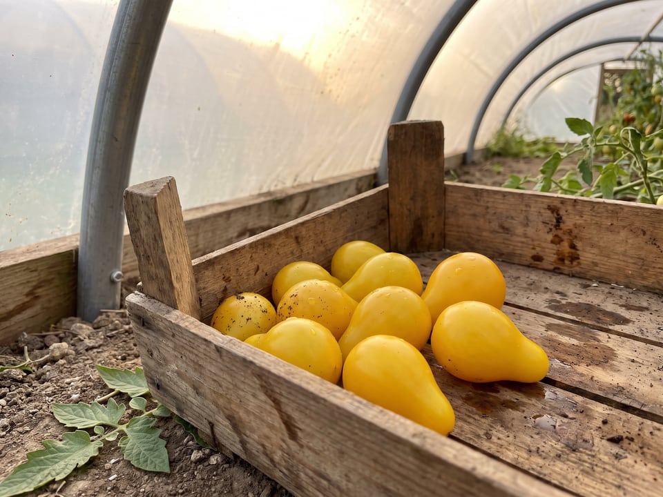 Freshly picked Yellow Pear tomatoes